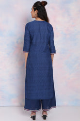 Indigo Cotton Flex Straight Kurta RANGRITI
